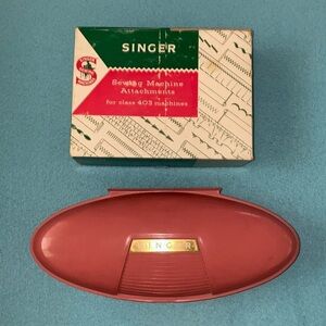 SINGER button hole and zipper attachment kits vintage 1950-1960 NEW in box
